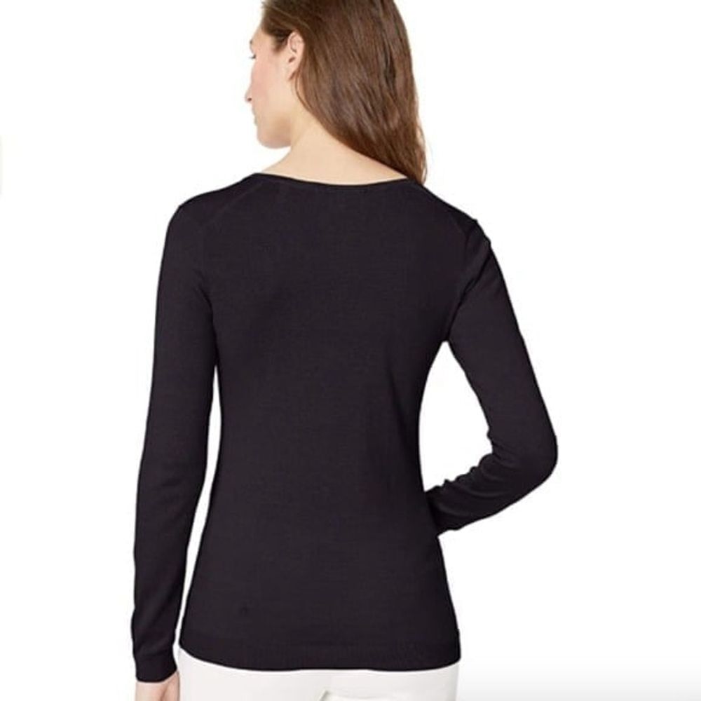 New Lark & Ro V Neck Pima Sweater XS - Picture 3 of 4